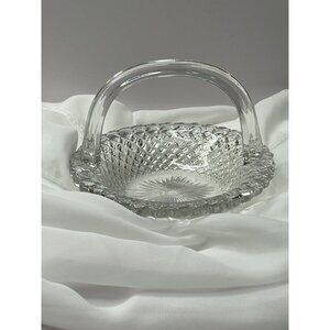 Vintage Westmoreland English Hobnail Basket 5 1/2” Clear Cut Glass